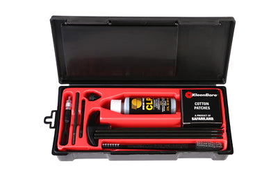 KleenBore Universal Cleaning Kit Steel Rods Swivel Handle Brushes Patches