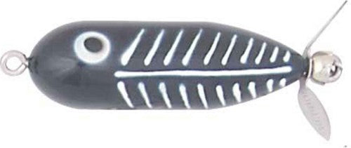 Heddon Baby Torpedo Topwater Prop Bait- 2 1-2-- 3-8 oz Black Minnow- Floating