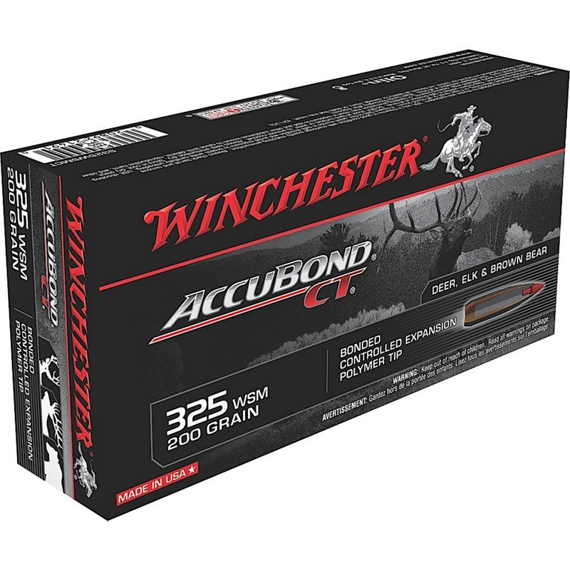 Ammo .325 WSM Winchester Supreme 200 Grain AccuBond CT Bullet 2950 fps 20 Rounds