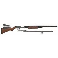Mossberg 500 Pump 12 Gauge Field and Deer Shotgun Combo 24" and 28" Barrels 3" Chamber 6 Rounds Wood Stock Blued Finish