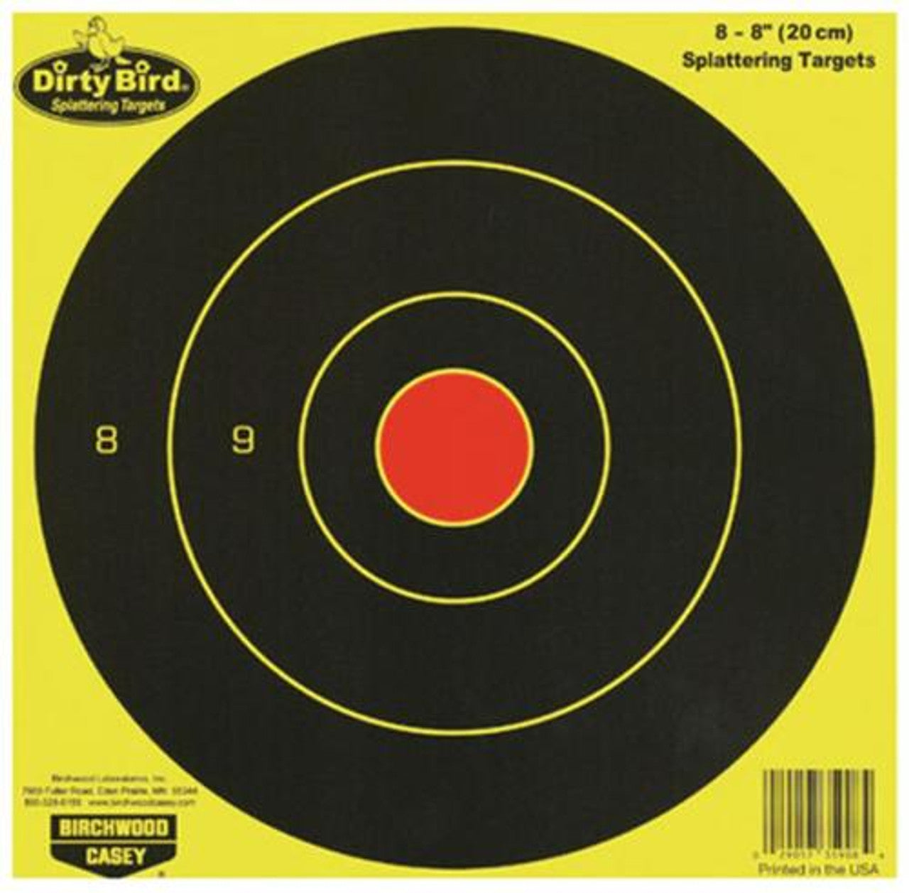 DIRTY BIRD 8 YELLOW BULLSEYE TARGET 8 SHEETS