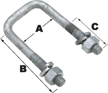 SeaChoice 57210 57210- Square U-Bolt-2 1-16X2 13-16-Bulk