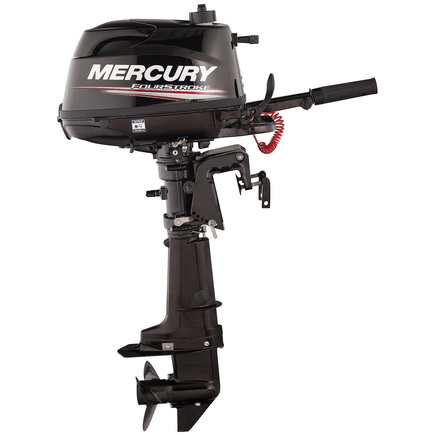 Mercury 4hp Tiller FourStroke Outboard Motor - 15" Shaft, Manual Tilt/Trim, Manual Start