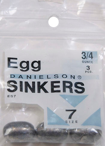Danielson ES7 Egg Sinker 3-4oz Size 7 3pk