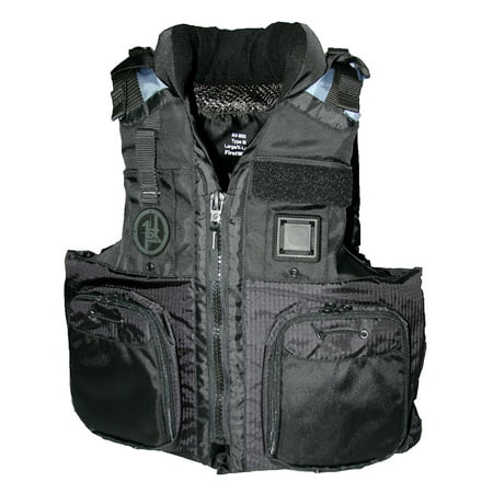 FIRST WATCH AV-800-BK-2XL/3XL AV-800 Four Pocket Flotation Vest - Black - XXL to 3XL