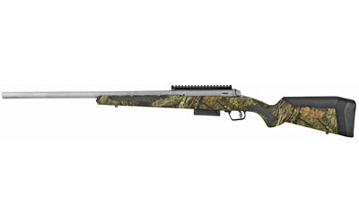 Savage 220 Slug Stainless Camo 20 Gauge Bolt Action Shotgun 22" Rifled Barrel 2 Rounds Optics Rail MOBU Infinity Camo Synthetic Stock Stainless Finish