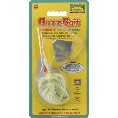 Strike King Standard Buzzbait, 1/4 oz, Chartreuse & White,1pk
