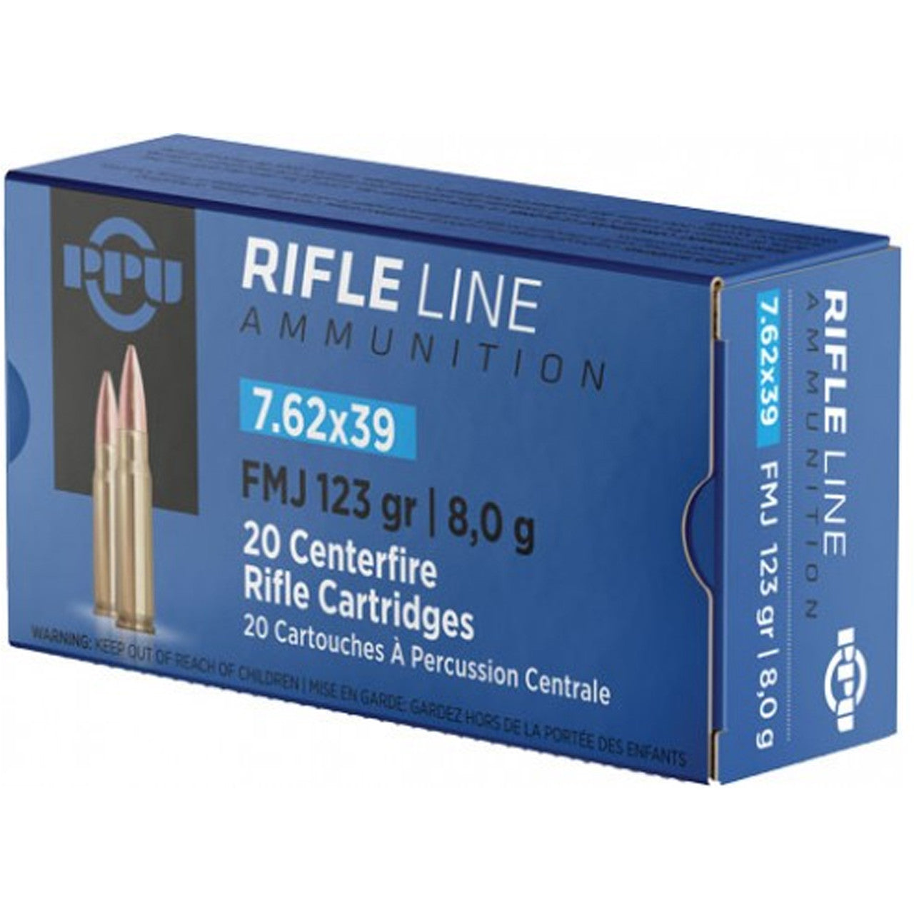 PPU 7.62x39mm Ammunition 123 Grain FMJ 2350fps
