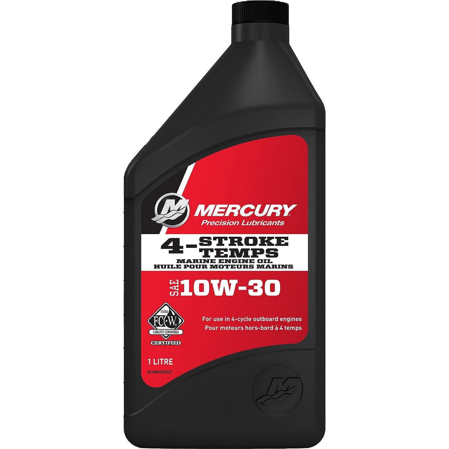 Mercury 10W-30 4-Stroke Mineral Marine Engine Oil, 1 Quart