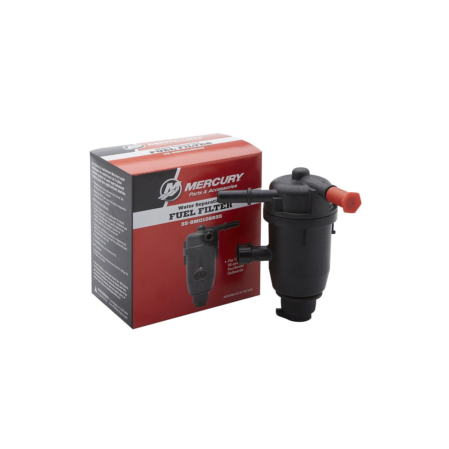 Mercury 8M0106635 On-Engine Water Separating Fuel Filter for V6 and V8 FourStroke Outboards