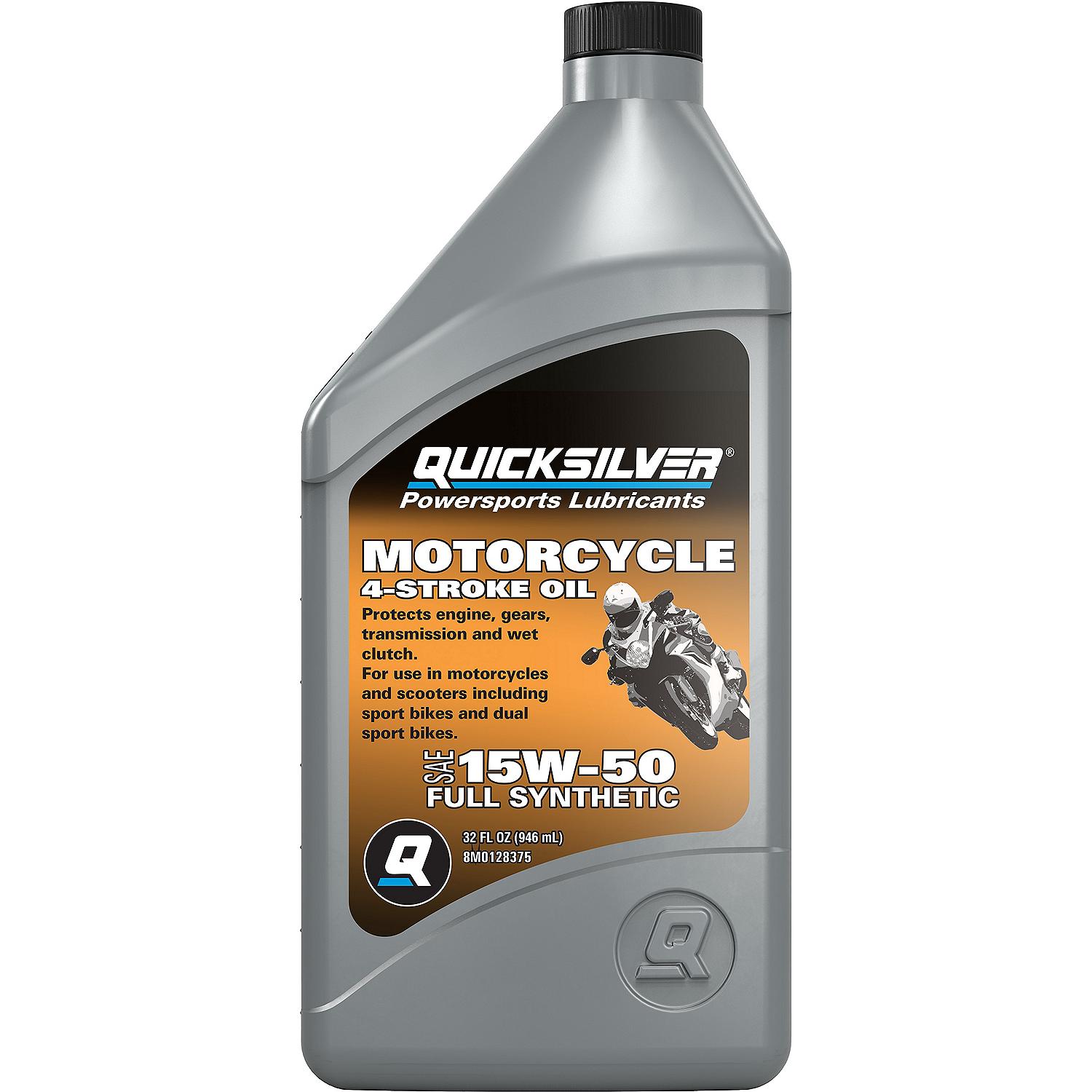 Quicksilver 15W-50 Full Synthetic Motorcycle Oil, 1 Quart