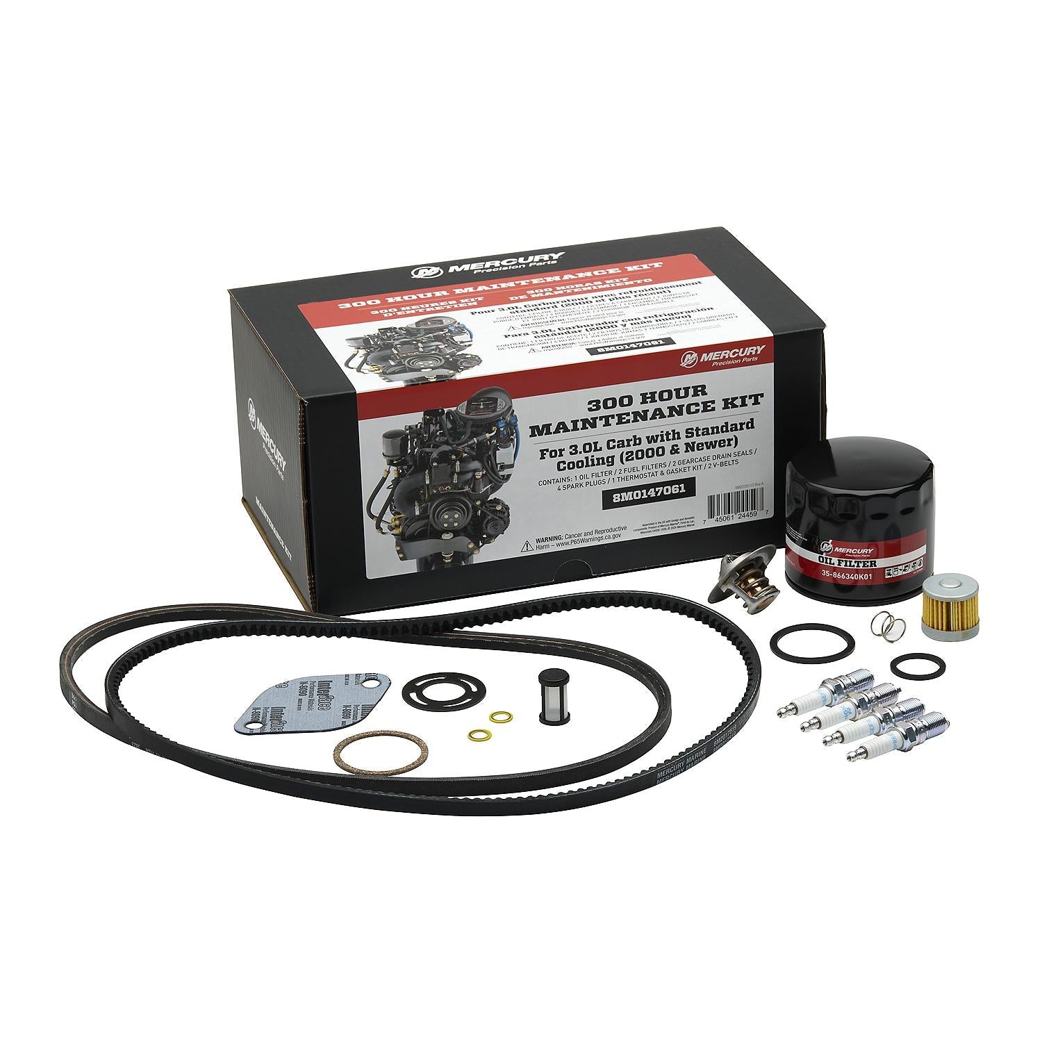 Mercury 8M0147061 MerCruiser 3.0L Carbureted Engine 300 Hour Maintenance Kit