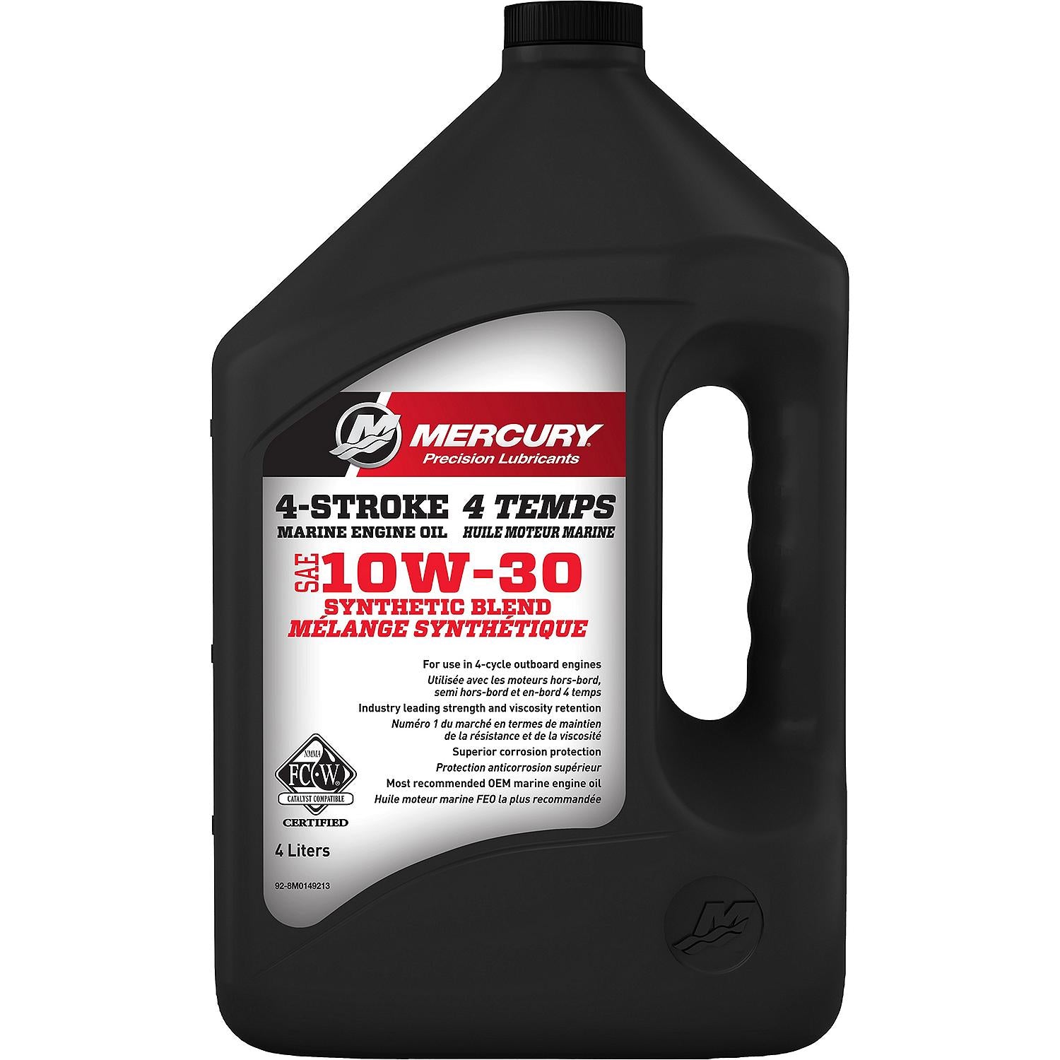 Mercury 10W-30 4-Stroke Synthetic Blend Marine Engine Oil, 1 Gallon