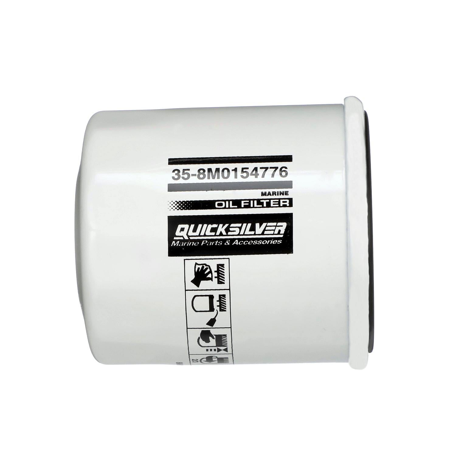 Quicksilver 8M0154776 20 Micron Oil Filter for Select Yamaha, Honda, and Nissan/Tohatsu 9.9-115hp Outboards, 2000-2018