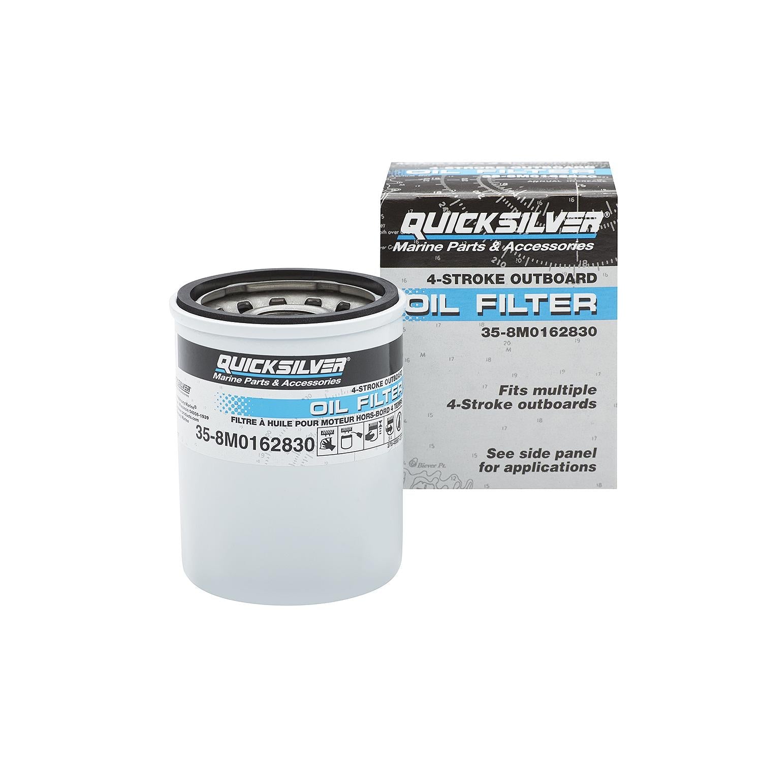 Quicksilver 8M0162830 Oil Filter for Select Mercury and Mariner 4-Stroke Outboards 25-115hp