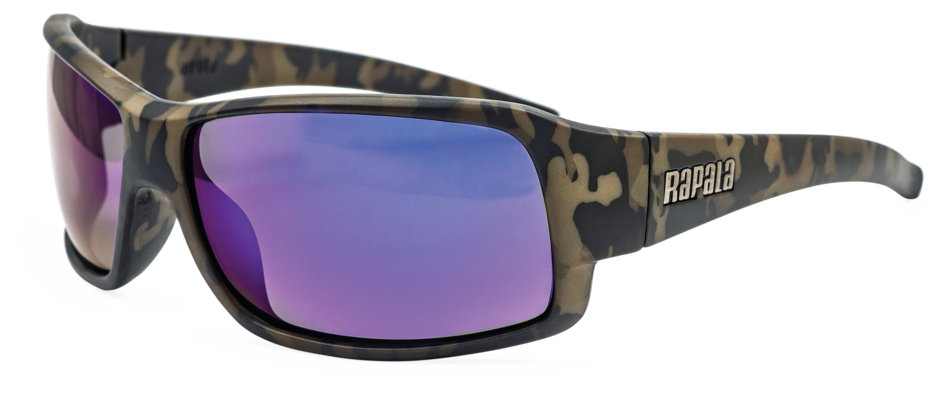 Rapala Prowler Polarized Fishg Glasses  CAMO  Gray  Blue Mirror