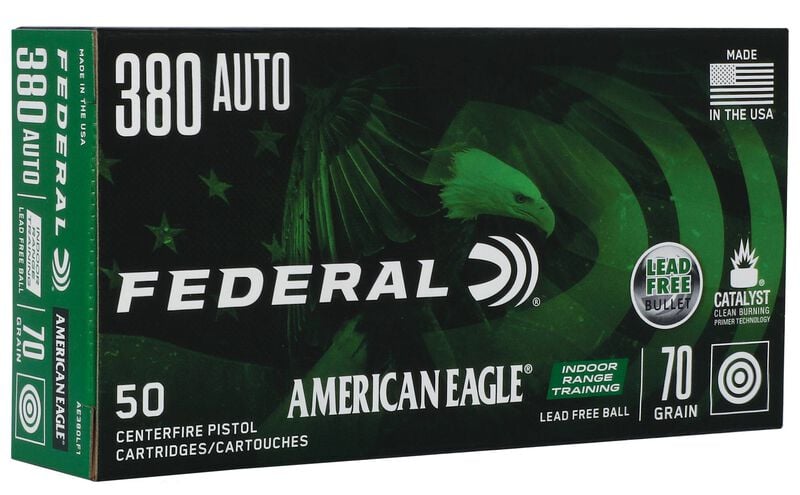 Federal American Eagle Indoor Range Training Lead Free 380 Auto 70gr - 50 Rounds