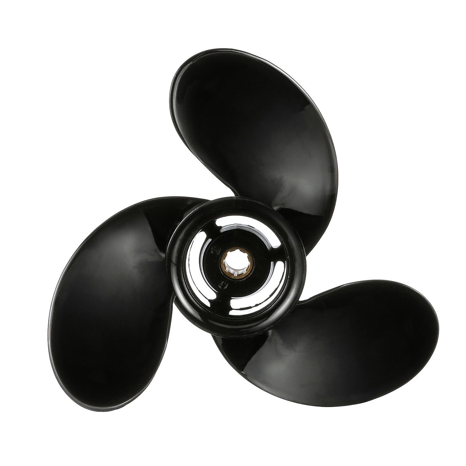 Quicksilver Black Diamond 3-Blade Aluminum Propeller, 9" Diameter x 7" Pitch, Right Hand Rotation