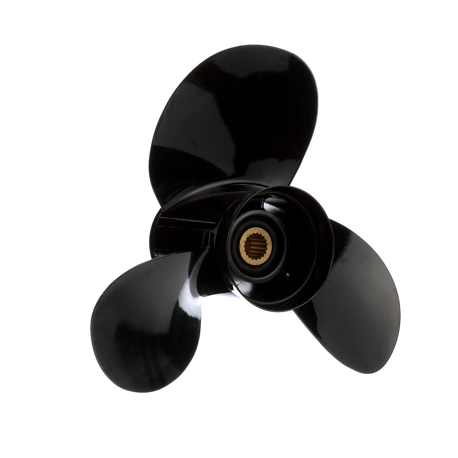 Quicksilver Black Diamond Bravo Two Propeller Black Finsih, 17.50" Diameter X 23" Pitch, Left Hand Rotation