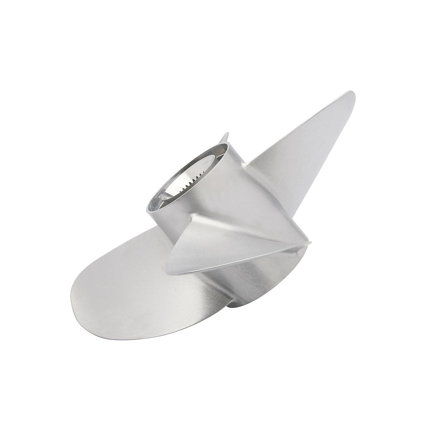 Mercury Bravo Three Front 4-Blade Stainless Steel Propeller, 15.9" Diameter x 21” Pitch, Left Hand Rotation, Matte Finish