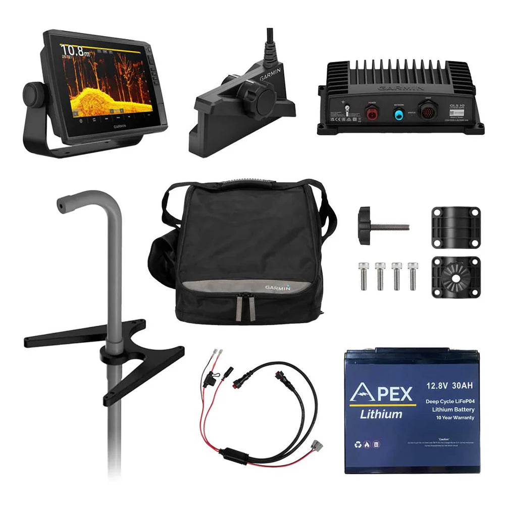 Garmin Livescope 10" Ice Bundle with Garmin Bag and Pole