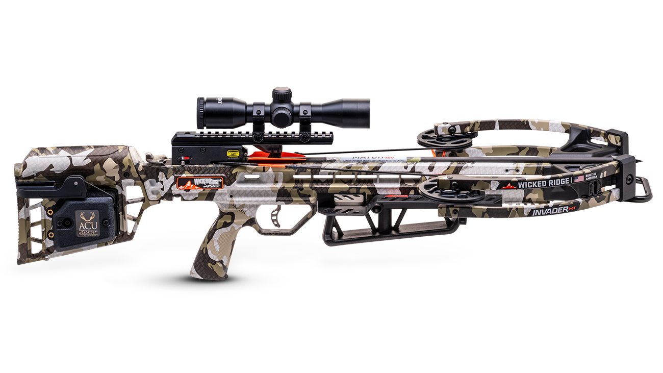 Wicked Ridge Invader M1 De-Cock, ACUdraw De-Cock, Pro-View 400 Scope, Peak XT