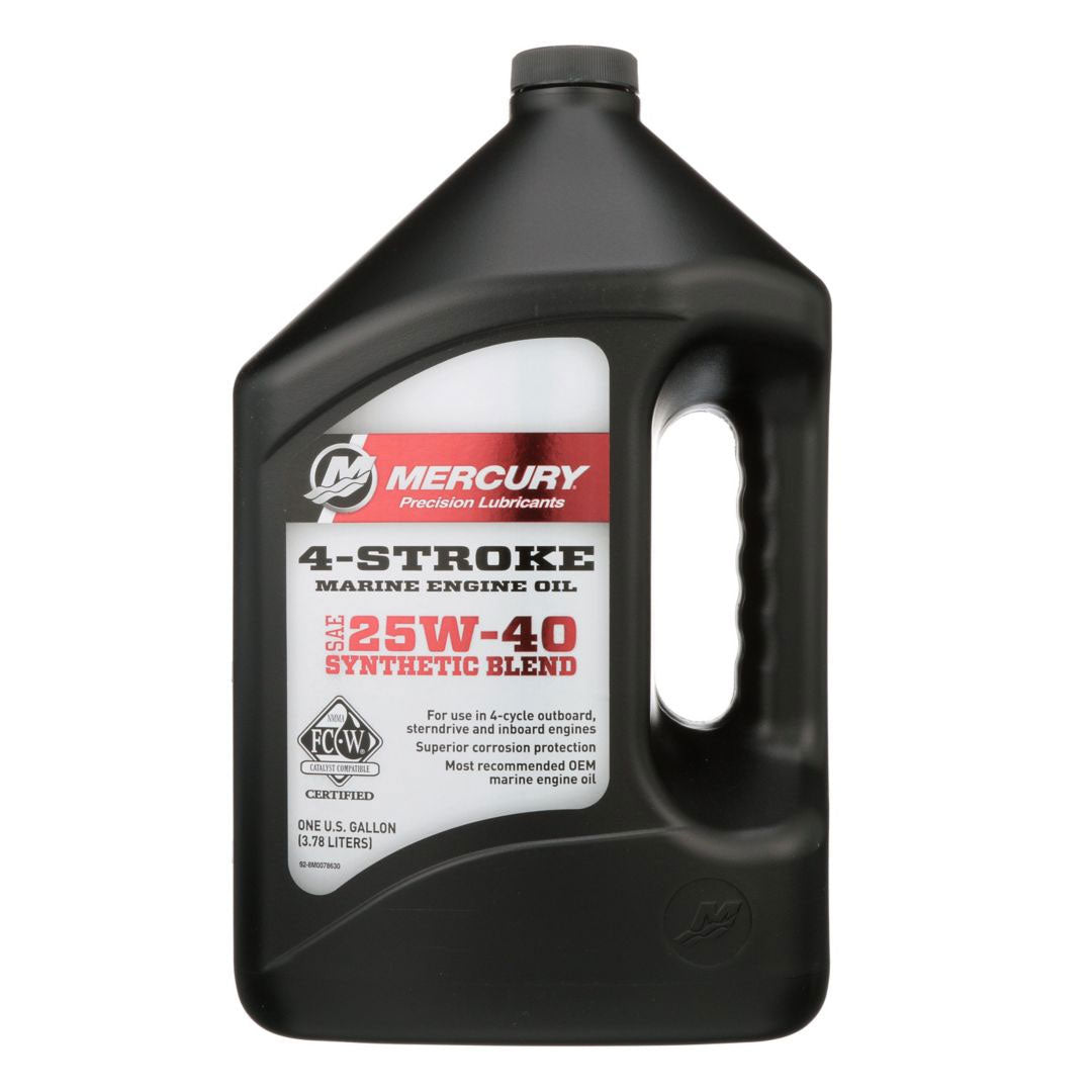 Mercury 25W-40 4-Stroke Synthetic Blend Marine Engine Oil, 1 Gallon