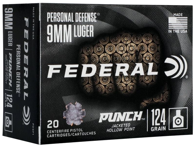 Federal Personal Defense Punch 9mm Luger 124gr JHP - 20 Rounds