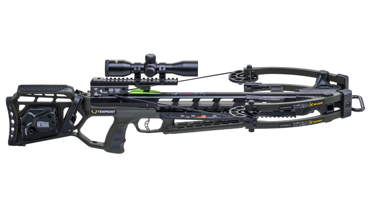 Tenpoint Titan X De-Cock Crossbow, Pro-View 400 Scope - Moss Green