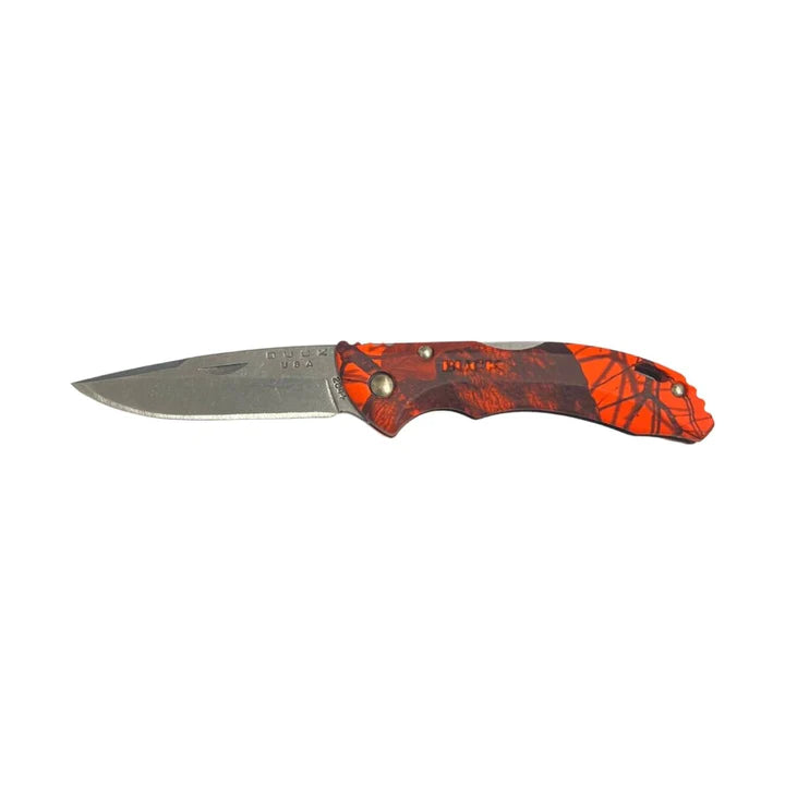 Buck 284 Bantam BBW Folding 2-3/4" Plain Satin Blade, Mossy Oak Blaze Handles, Lockback - 3893)
