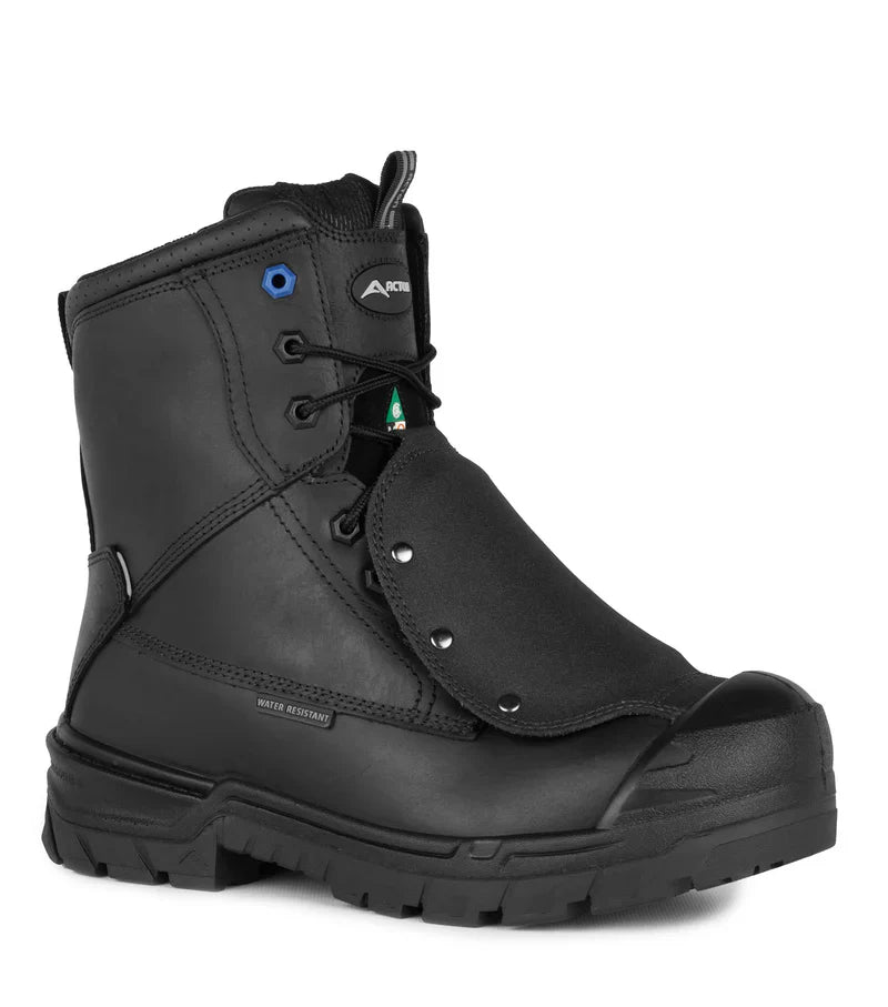 Acton G3E Black 8" CSA Leather Work Boots with External Metguard
