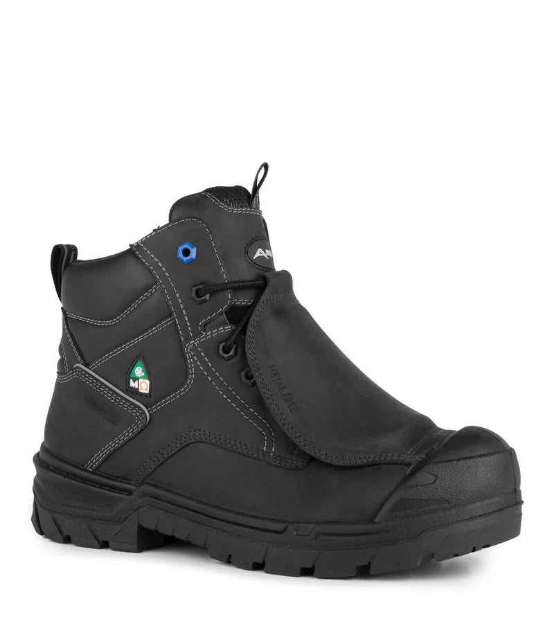 Acton G3G Black Leather 6" CSA Work Boots with External Metguard