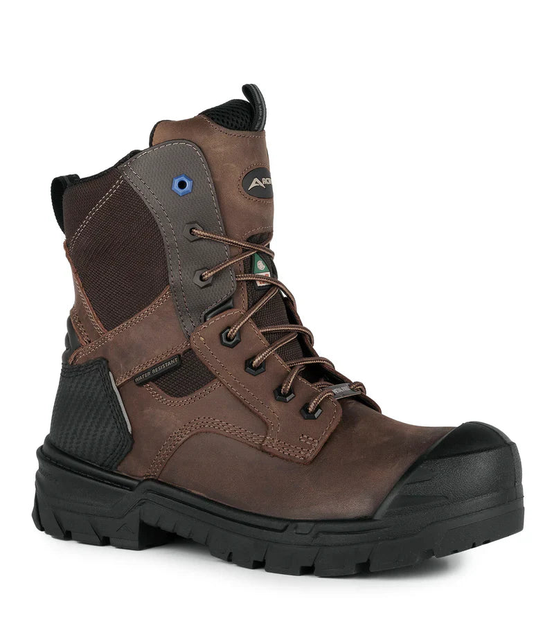 Acton G3O 8" CSA Leather Work Boots with Slip Resisting Outsole (Darch Brown/Black)