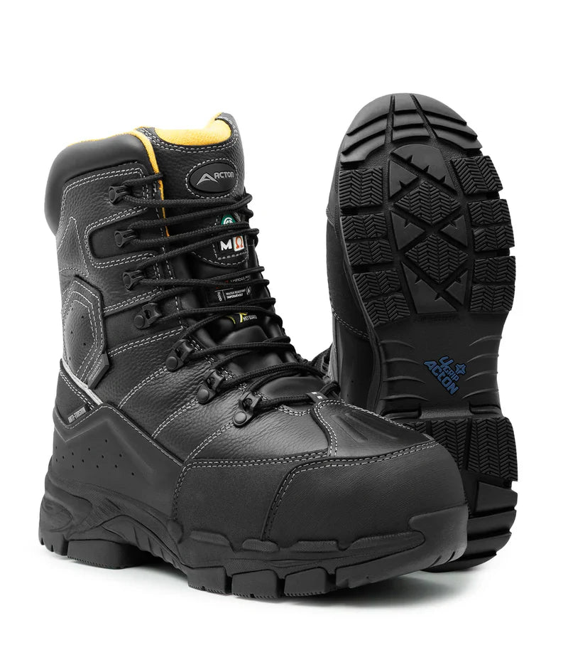 Acton Cannonball, Black 8'' Insulated Work Boots with Metgard Protection