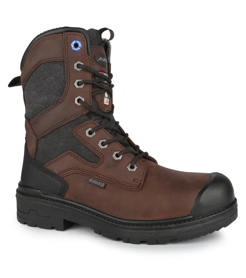 Acton Pro-Ice Men's, Brown, 8'' CSA insulated work boots with 4grip4ice outsole