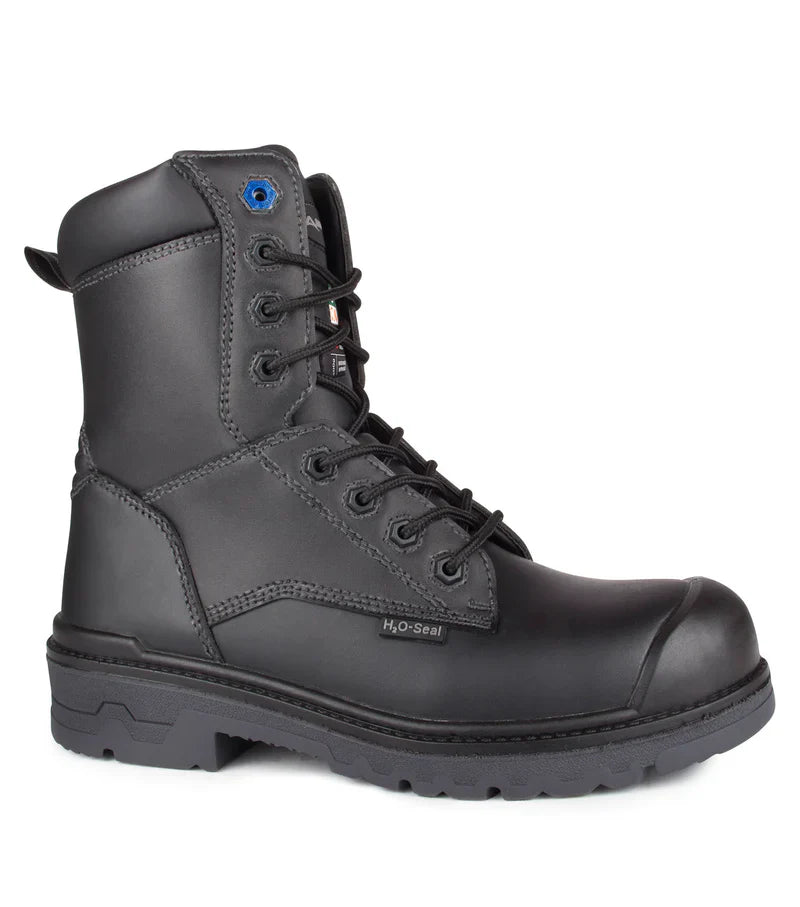 Acton Progum, Black | 8" CSA Leather Work Boots | Slip Resisting Outsole