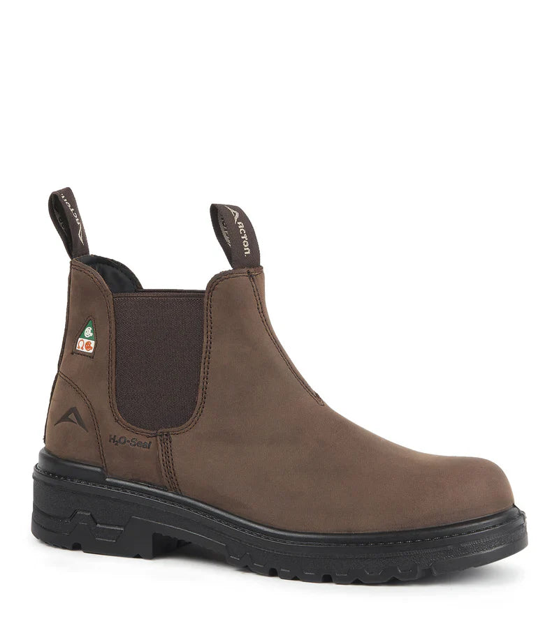 Acton Profile 6" Slip-On Leather Work Boots, Black/Brown