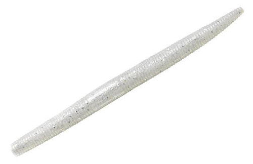 Yum Dinger Soft Plastic Worm 4-- Pearl Silver Flake