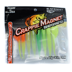 CRAPPIE MAGNET SERIES SLAB MAGNET XL BODY & X-WIDE FLAT TAIL - GLOW CO