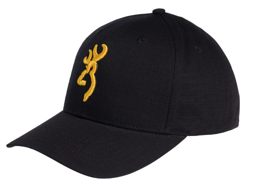 Black and Gold Snap closure, large gold Buckmark logo