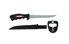 EAGLE CLAW SOFT HANDLE FILLET KNIFE WITH SHEATH AND SHARPENER 6 1/4" BLADE