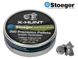 STOEGER X-HUNT PRECISION PELLETS .22 CAL POINTED 15.74 GR QTY 200