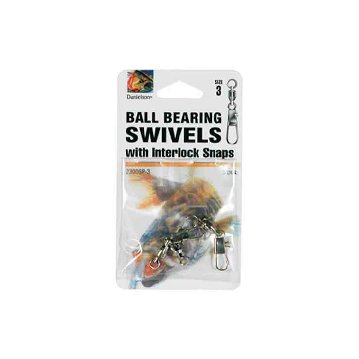 Danielson Ball Bearing Swivel with Interlock Snap Swivel SIZE4, 2 PACK