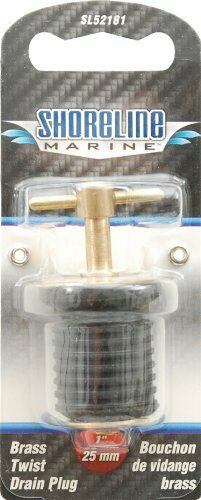 Shoreline Marine Drain Brass Twist Plug, 1 Inch
