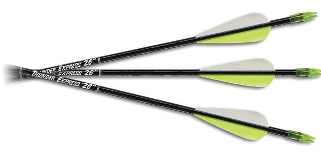 Carbon Express G0326 Thunder Express Arrows 26" Youth, Dura Vanes - 3 pk