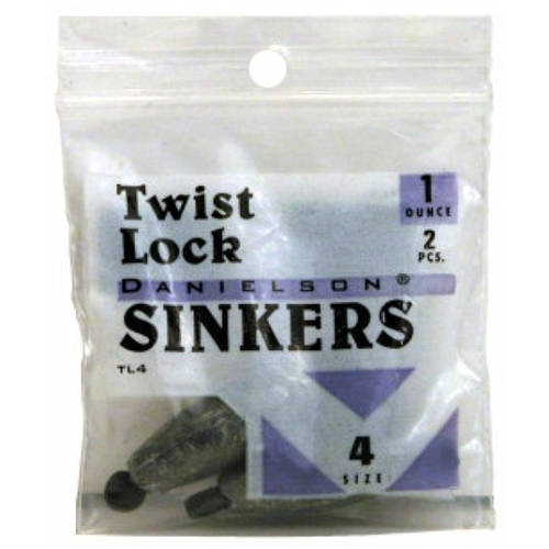 Rubbercore Twist Lock Sinker 116Oz Size 000 8PK