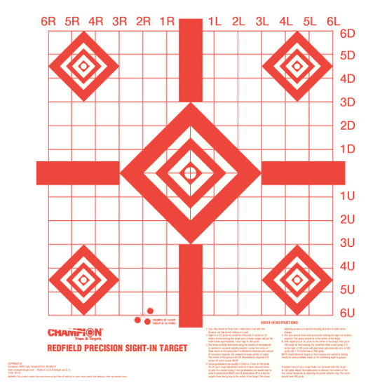 Primos Redfield Sight-In Targets - Red Field Sight-In/100 pk