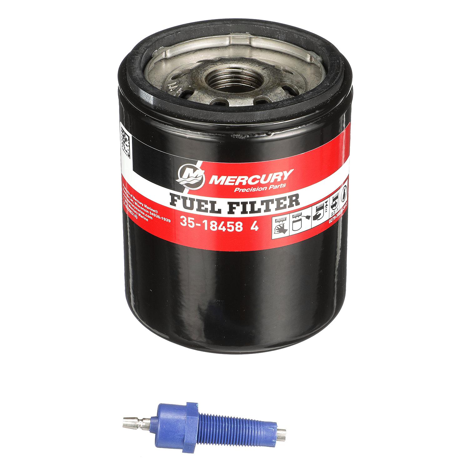 Mercury 18458T4 Water Separating Fuel Filter with Blue Sensor for 1996 and Later Mercury or Mariner V6 EFI/DFI Outboards