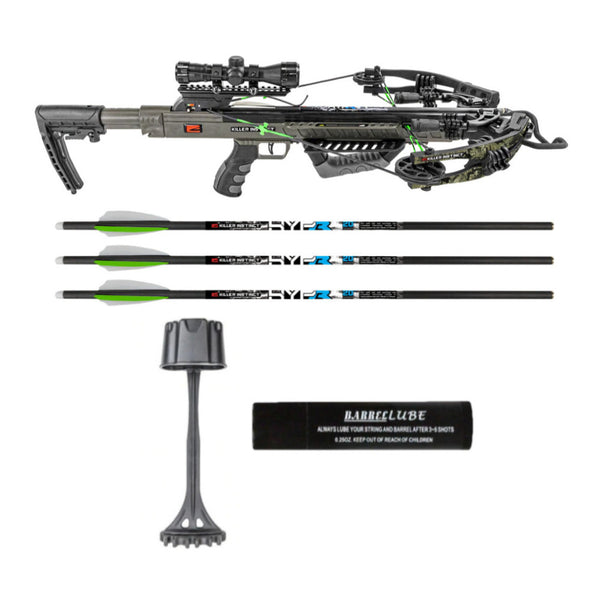 Killer Instinct Boss 405 Hunting Crossbow with Scope  Quiver and 3 Bolts  Camo