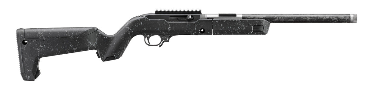 Ruger 10/22 Carbon Fiber Takedown 22 LR Black Magpul Hunter X-22 Backpacker with White Speckle 16.10" Rifle